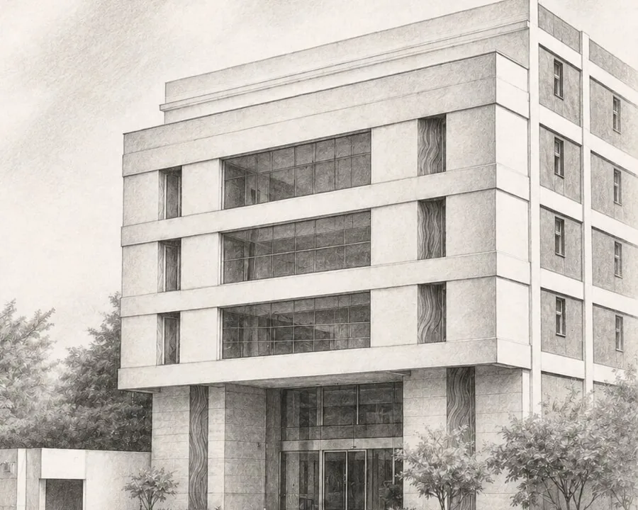 Pencil sketch of Intellectual Property House, KKA’s Karachi head office